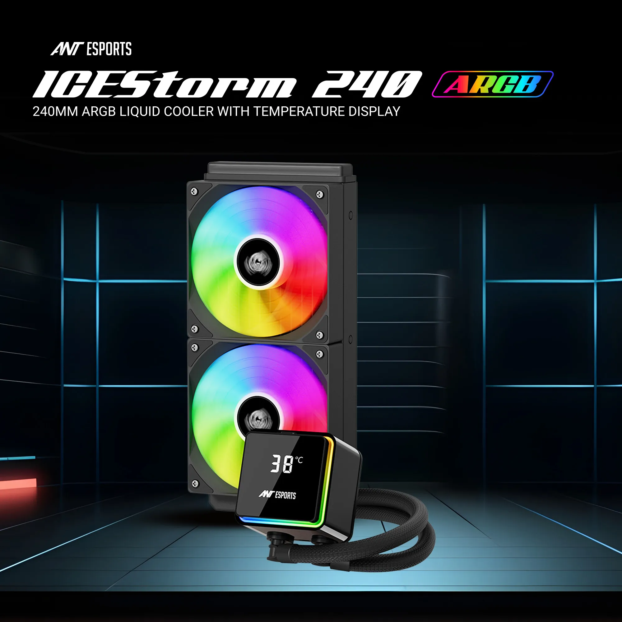 Ant Esports CPU Cooler Liquid ICE Storm 240 ARGB view 6